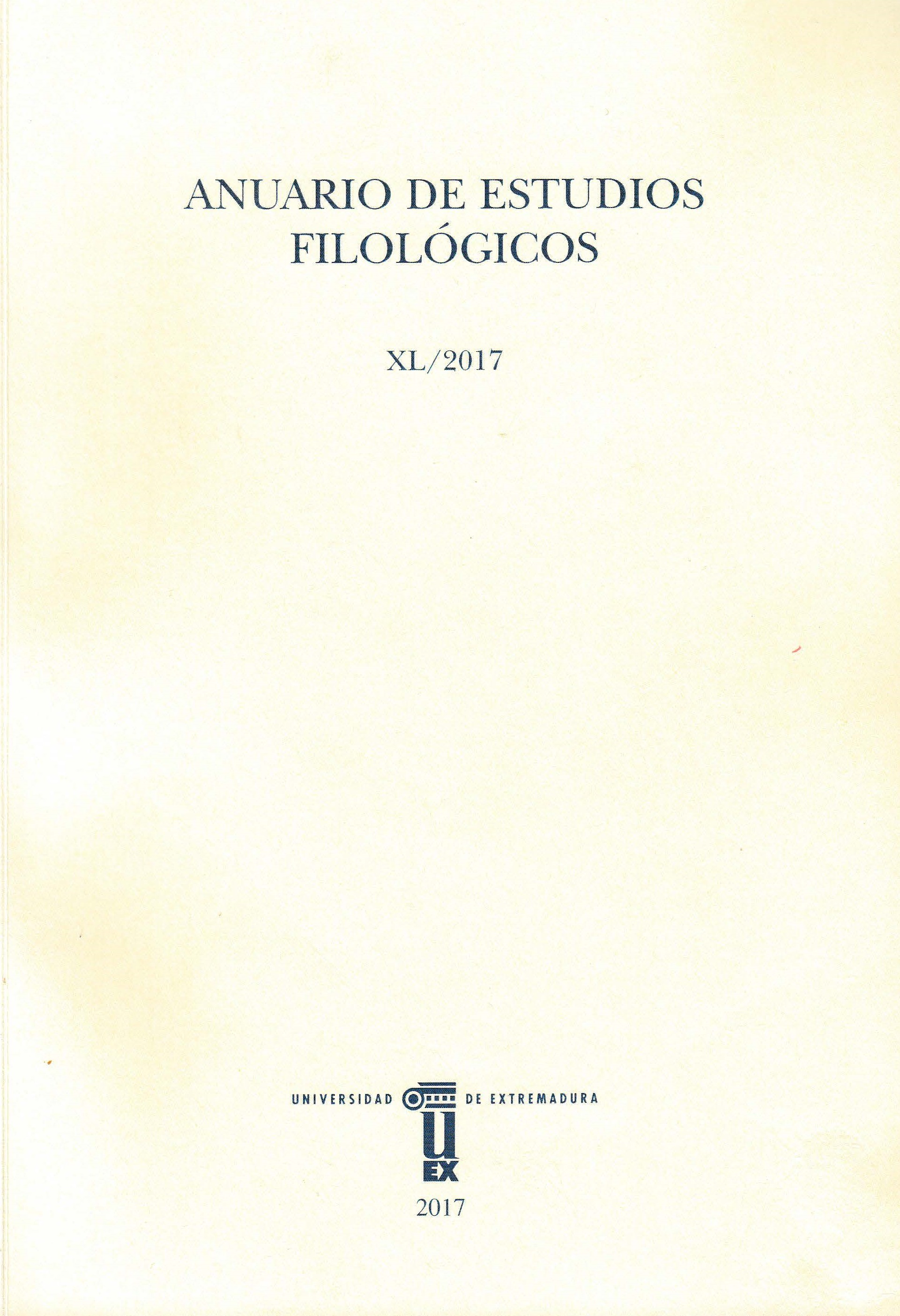 					View Vol. 40 (2017): Anuario de Estudios Filológicos
				