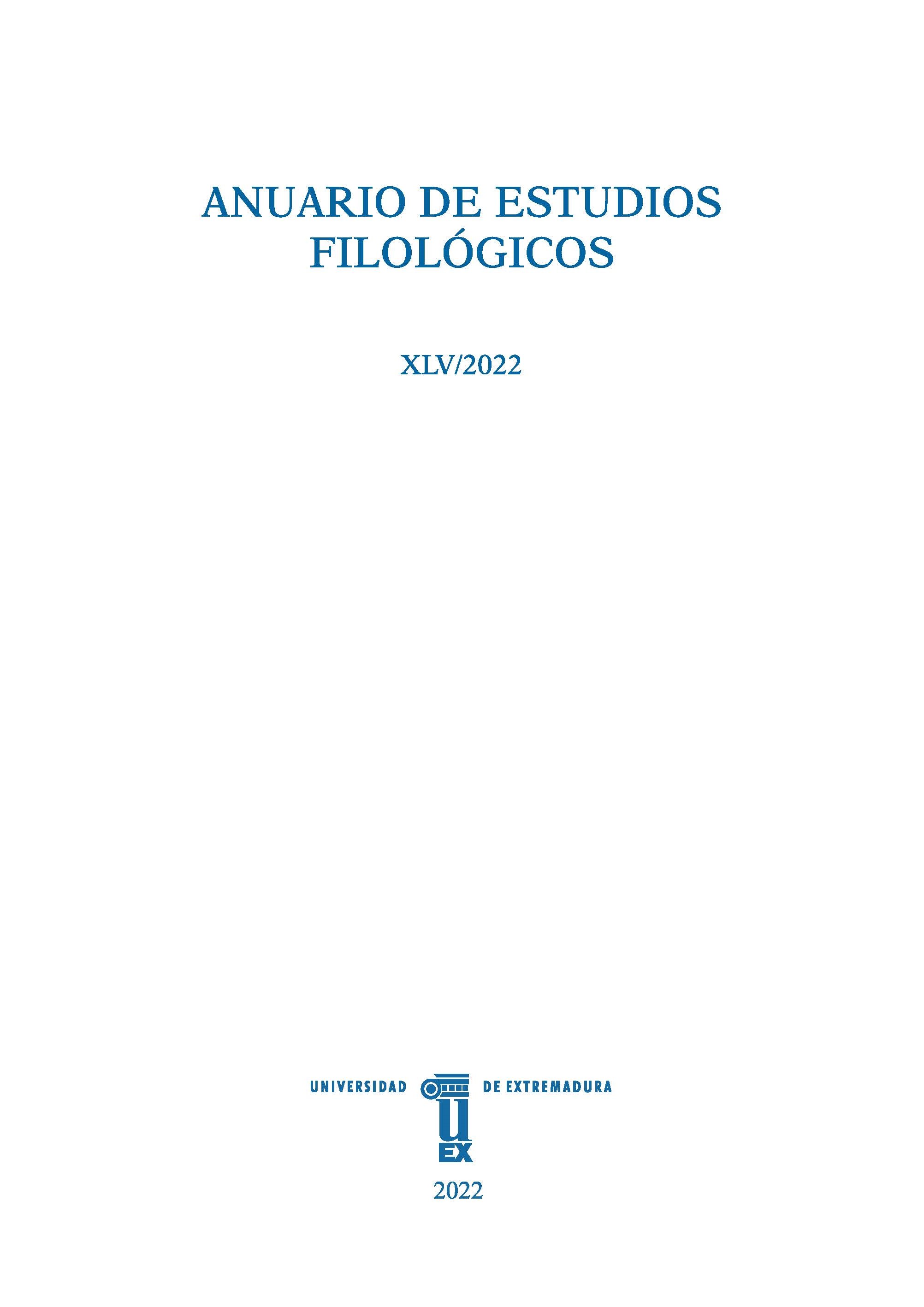 					Ver Vol. 45 (2022): Anuario de Estudios Filológicos
				